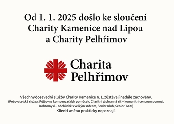 Charita Kamenice nad Lipou se sloučila s Charitou Pelhřimov
