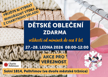 Výdej dětského oblečení zdarma 