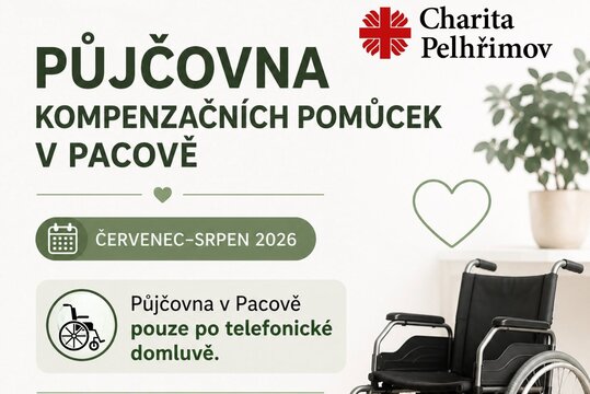 Půjčovna kompenzačních pomůcek v Pacově léto 2026